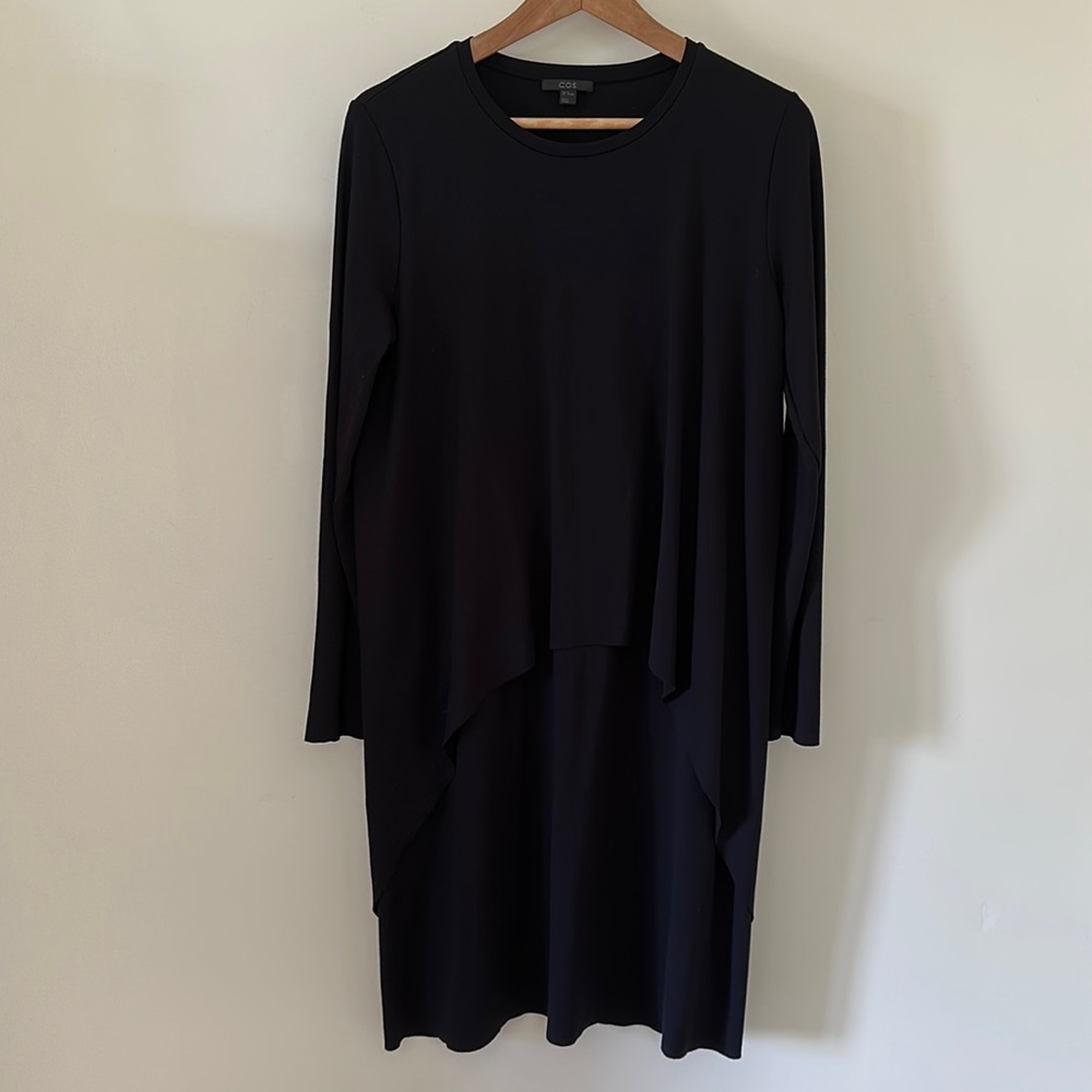 COS Black Layered Long Sleeve Dress (size M) - Picture 1 of 10